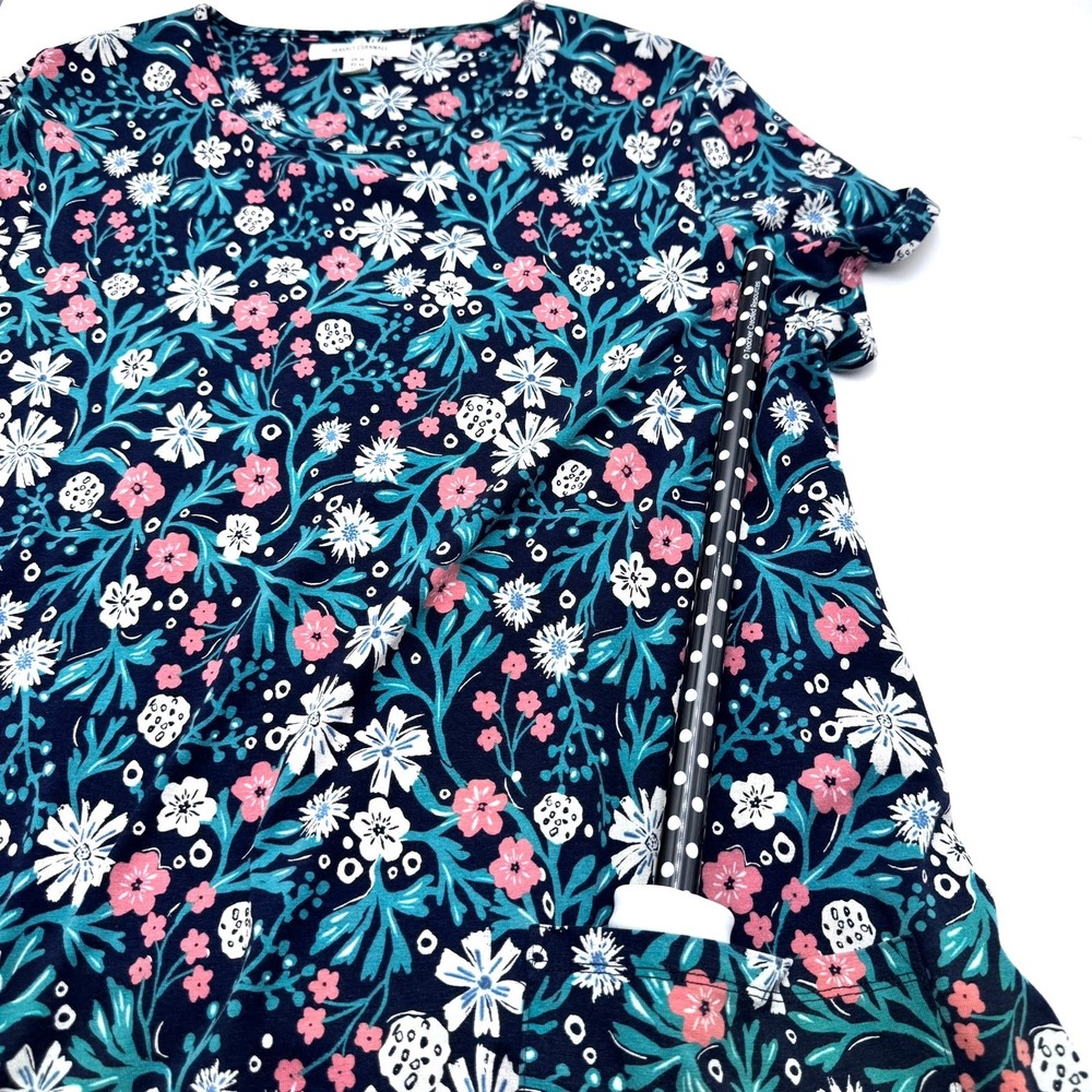 SEASALT CORNWALL Women's 12 Blue Killiow Tunic Dress Bamboo Cotton Pockets - Picture 4 of 7